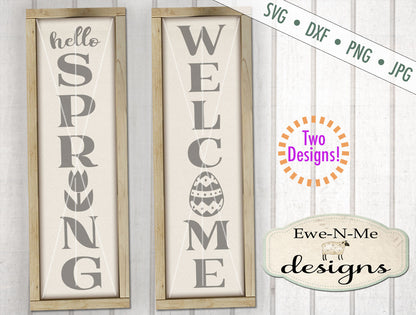 Hello Spring Welcome Easter Vertical - SVG