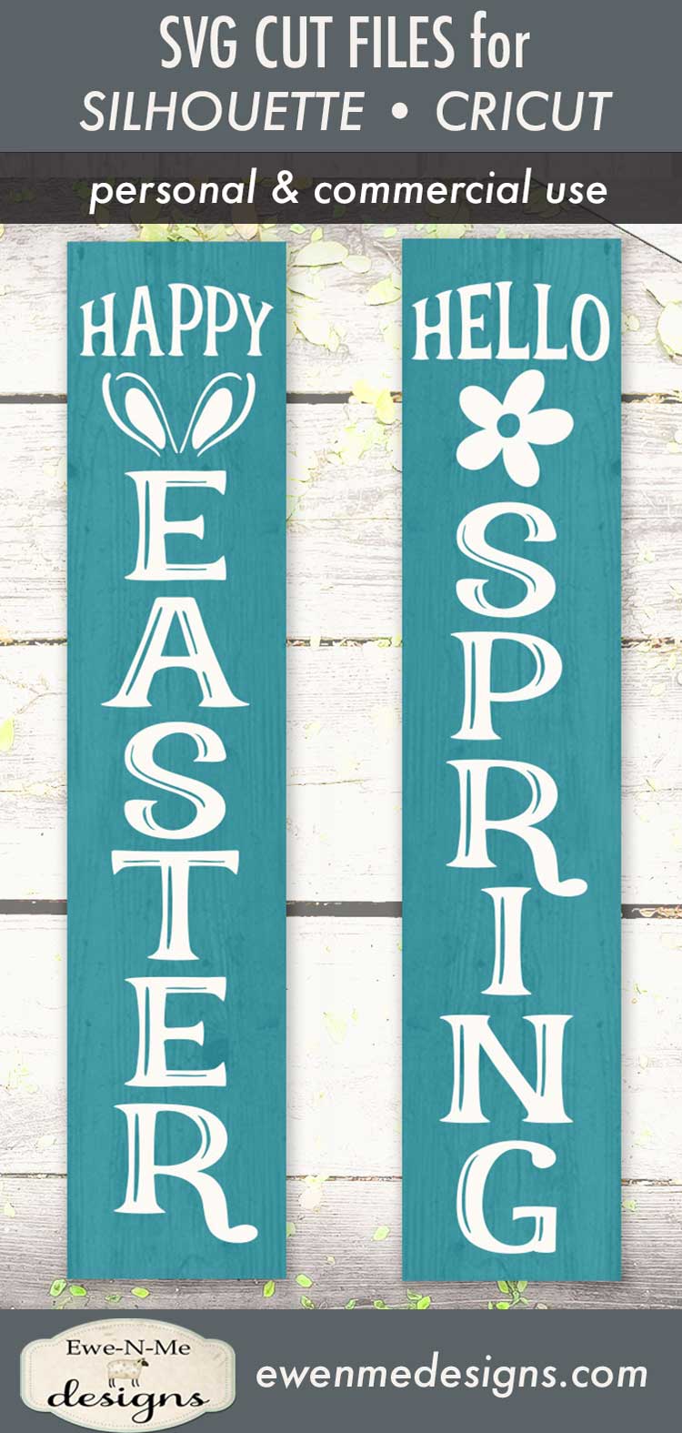 Hello Spring -  Happy Easter -  Vertical - SVG