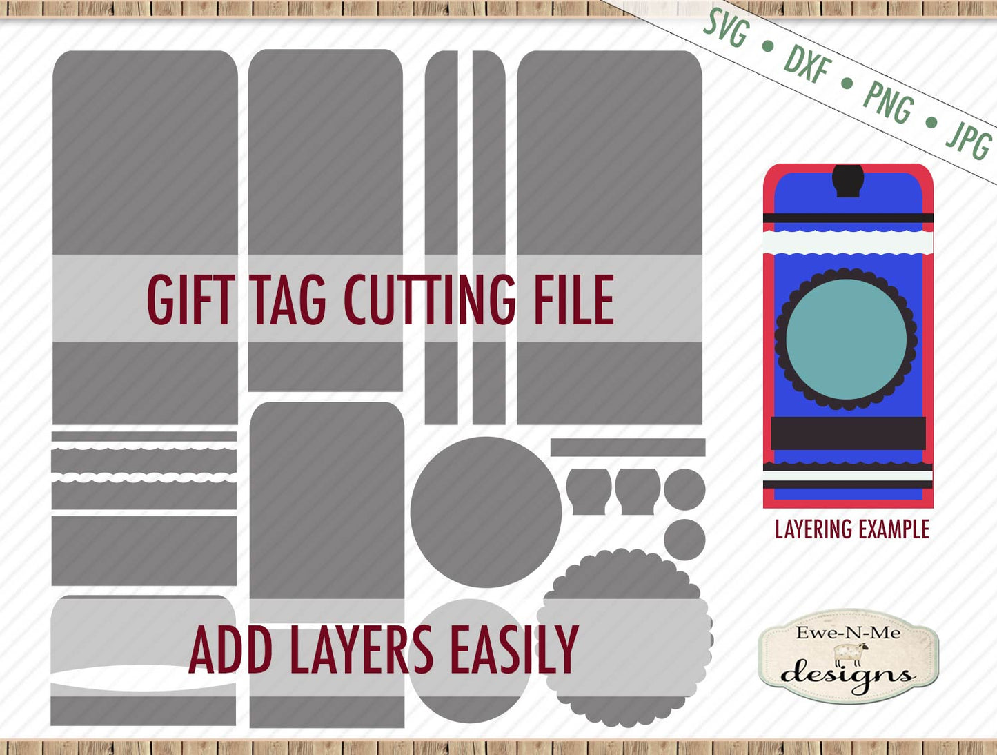 Gift Tag Cut File w/ Rounded Top - SVG