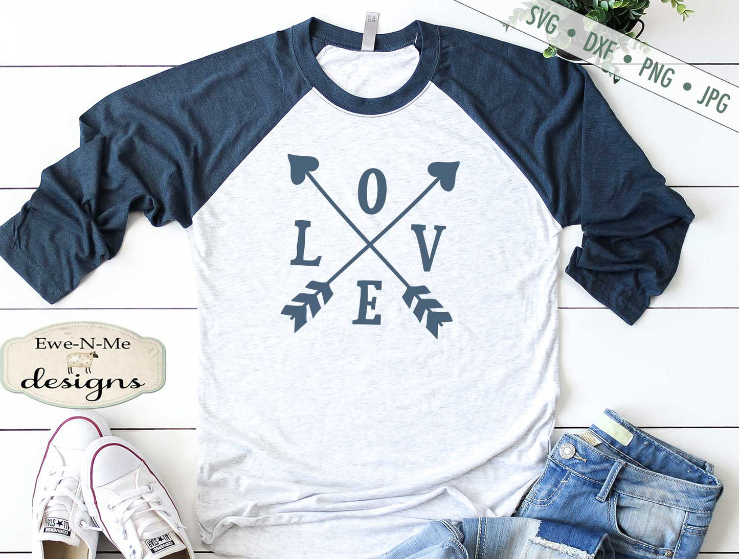 Love - Crossed Arrows - Valentine - SVG