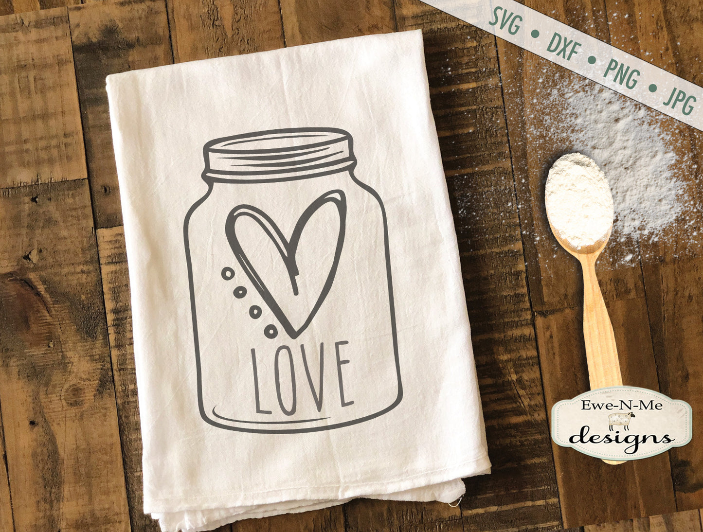 Love Heart - Valentine - Mason Jar - SVG