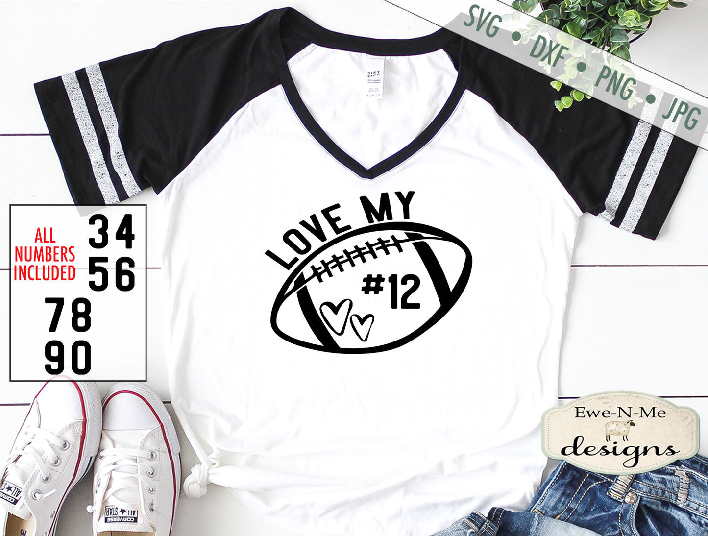Love My Football Player - With Numbers - SVG