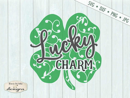 Lucky Charm Shamrock with Vines - SVG