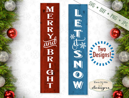 Merry & Bright - Let It Snow Vertical - SVG