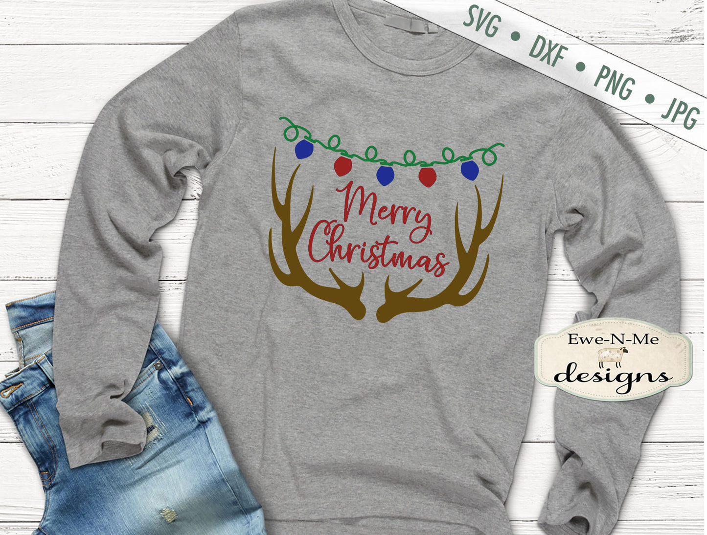Merry Christmas Antlers - SVG
