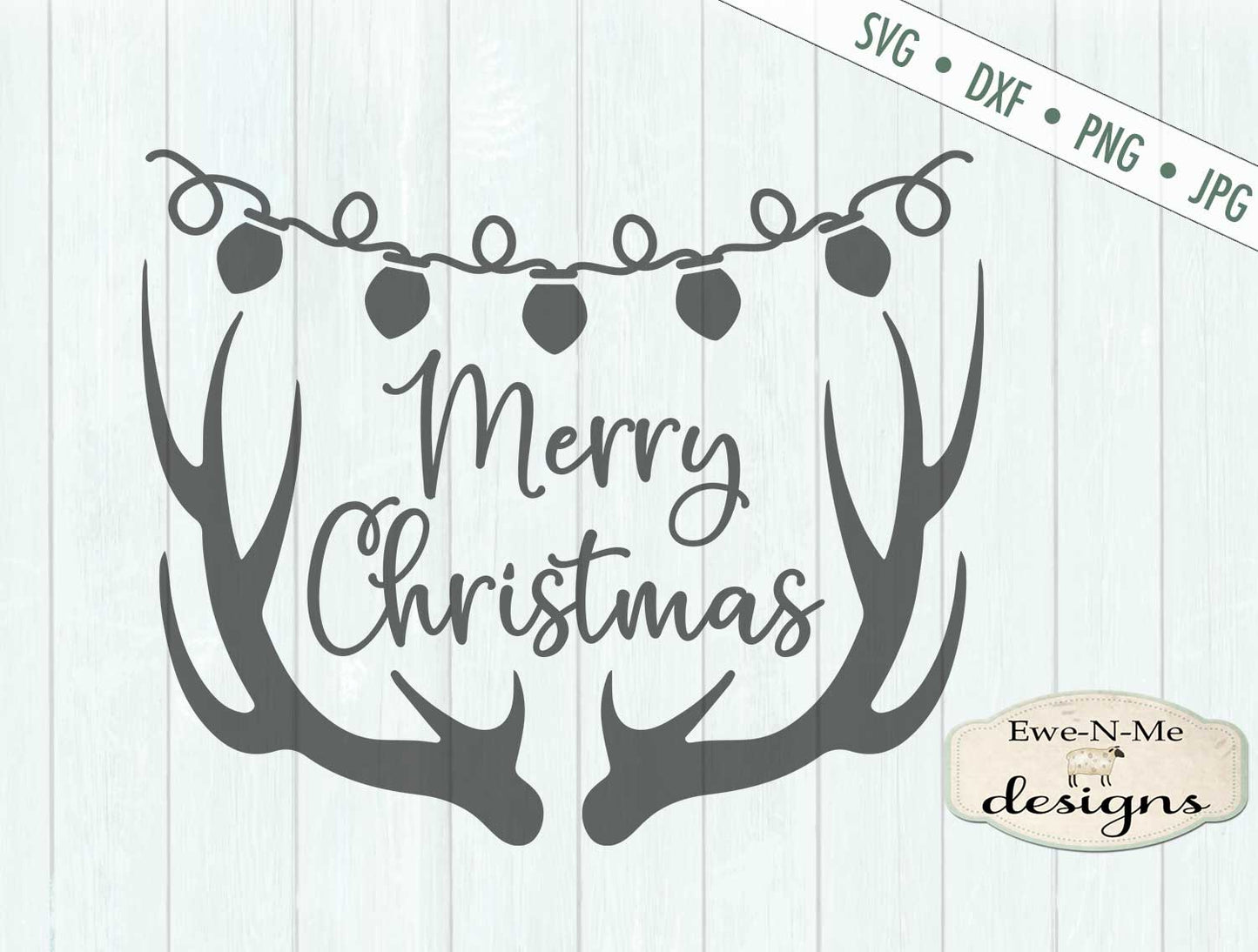 Merry Christmas Antlers - SVG