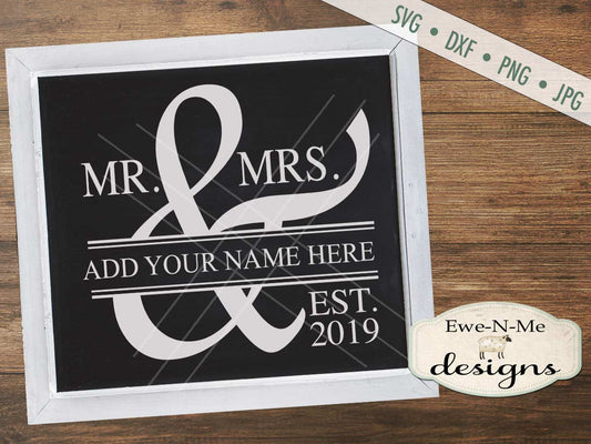 Mr and Mrs Wedding - SVG