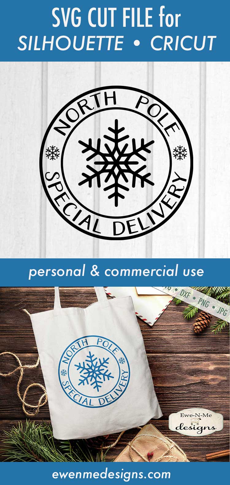North Pole Special Delivery - Snowflake - SVG