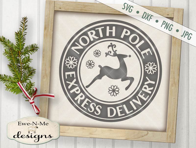 North Pole Express Delivery Reindeer - SVG