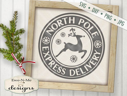 North Pole Express Delivery Reindeer - SVG