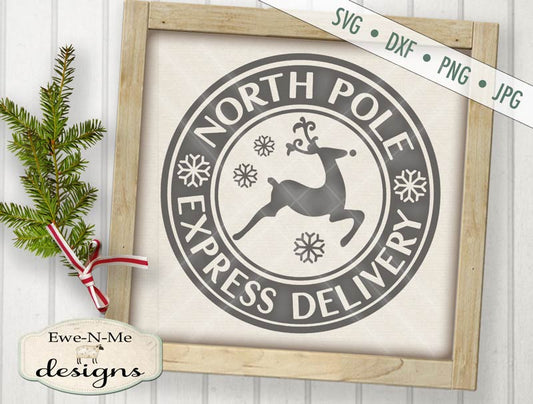 North Pole Express Delivery Reindeer - SVG