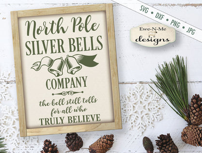 North Pole Silver Bells - Christmas - SVG