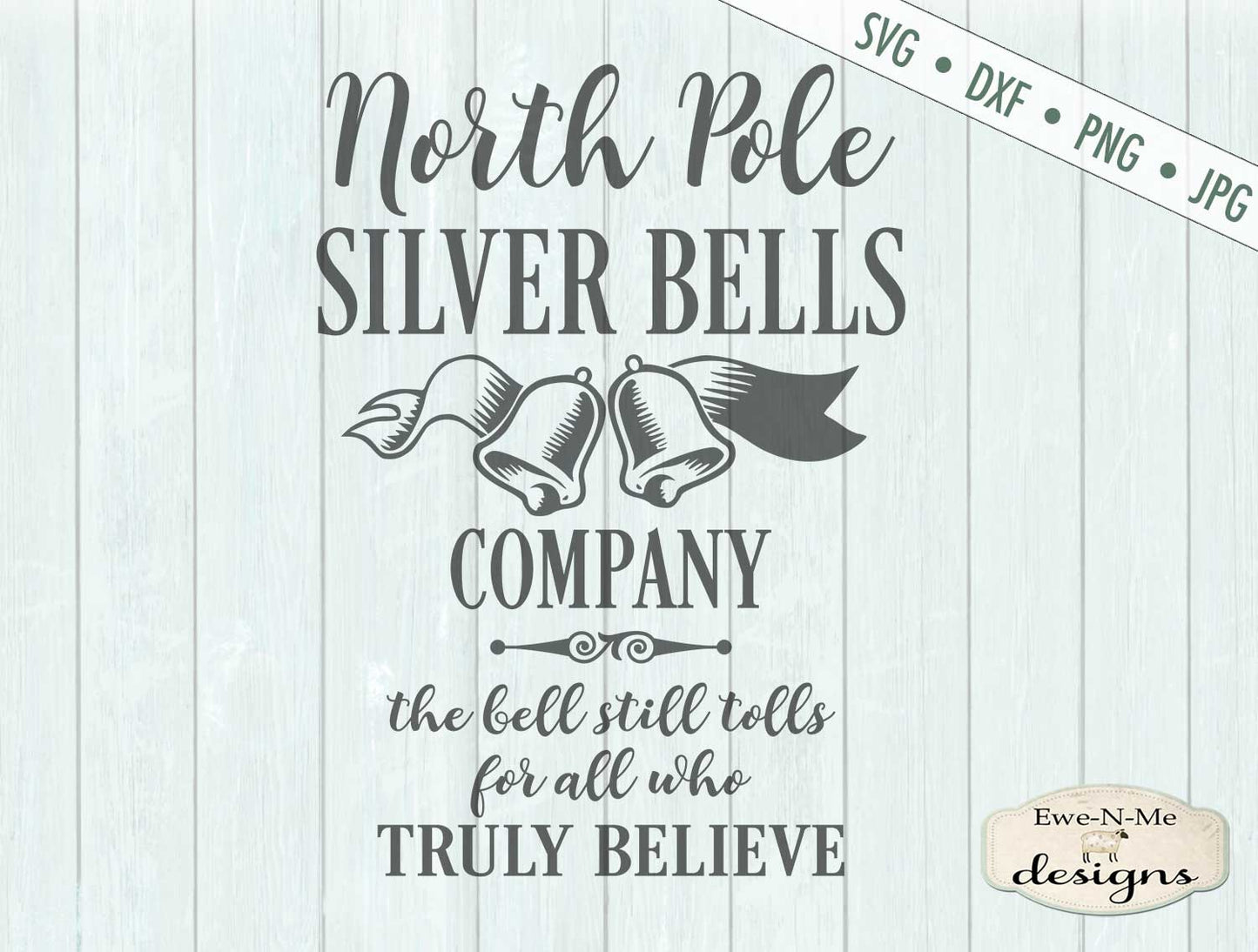 North Pole Silver Bells - Christmas - SVG