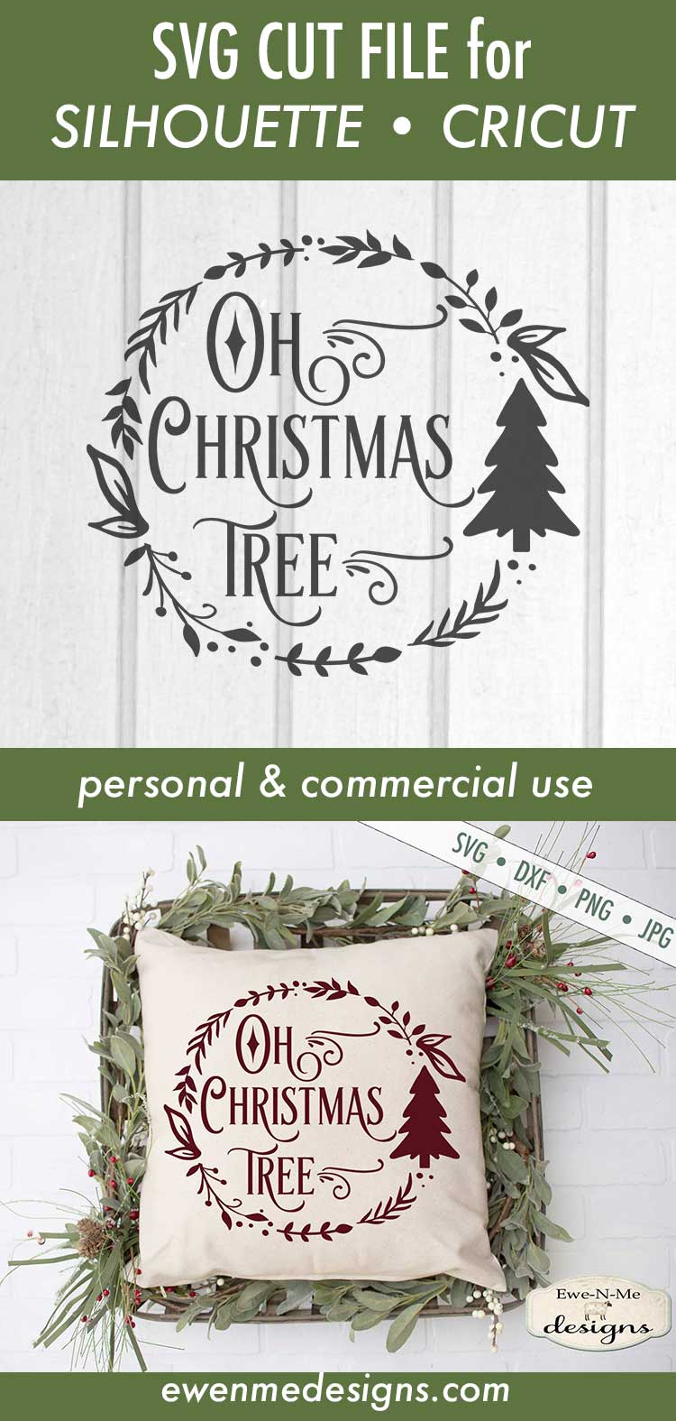 Oh Christmas Tree - Wreath - SVG
