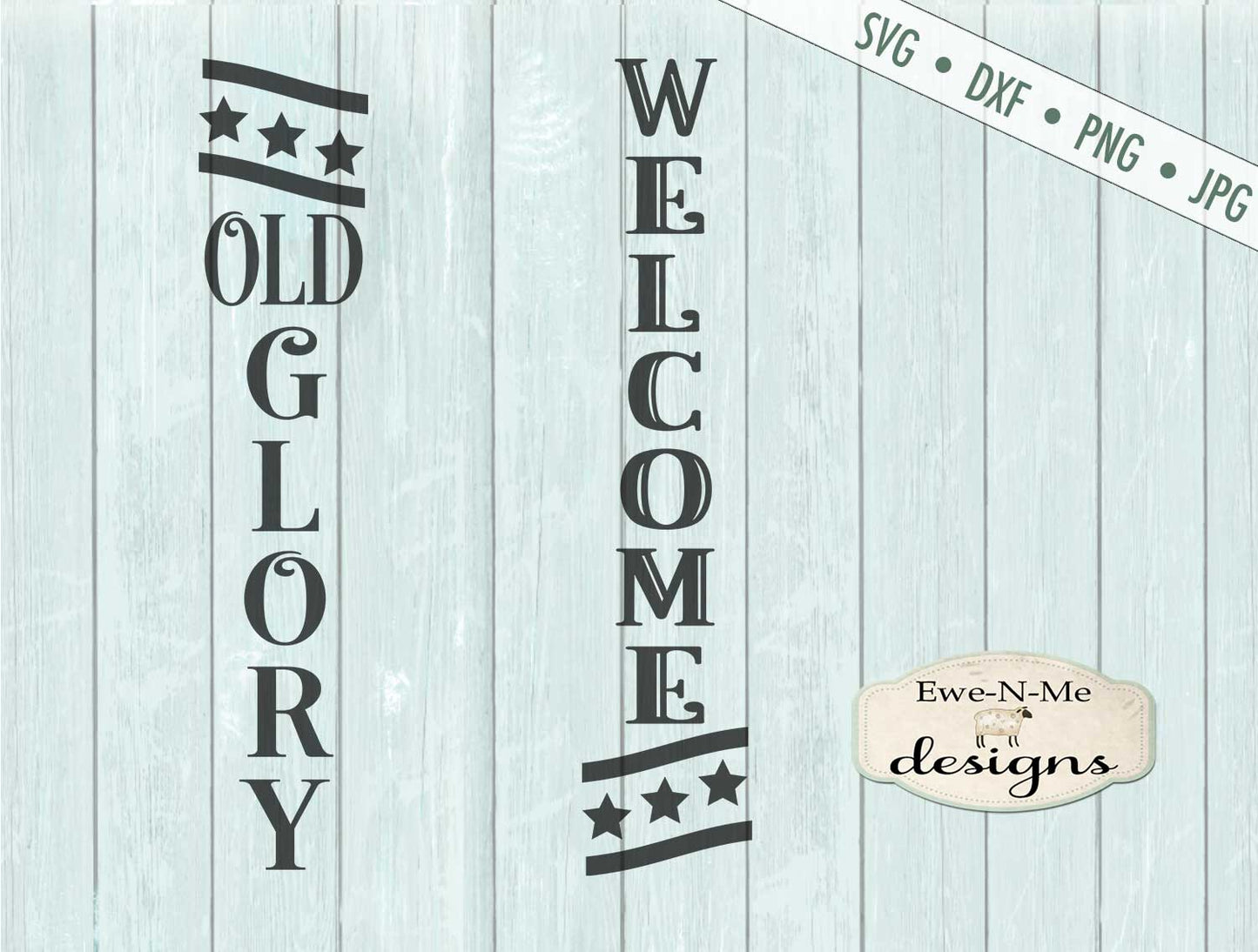 Old Glory Patriotic Vertical  - SVG