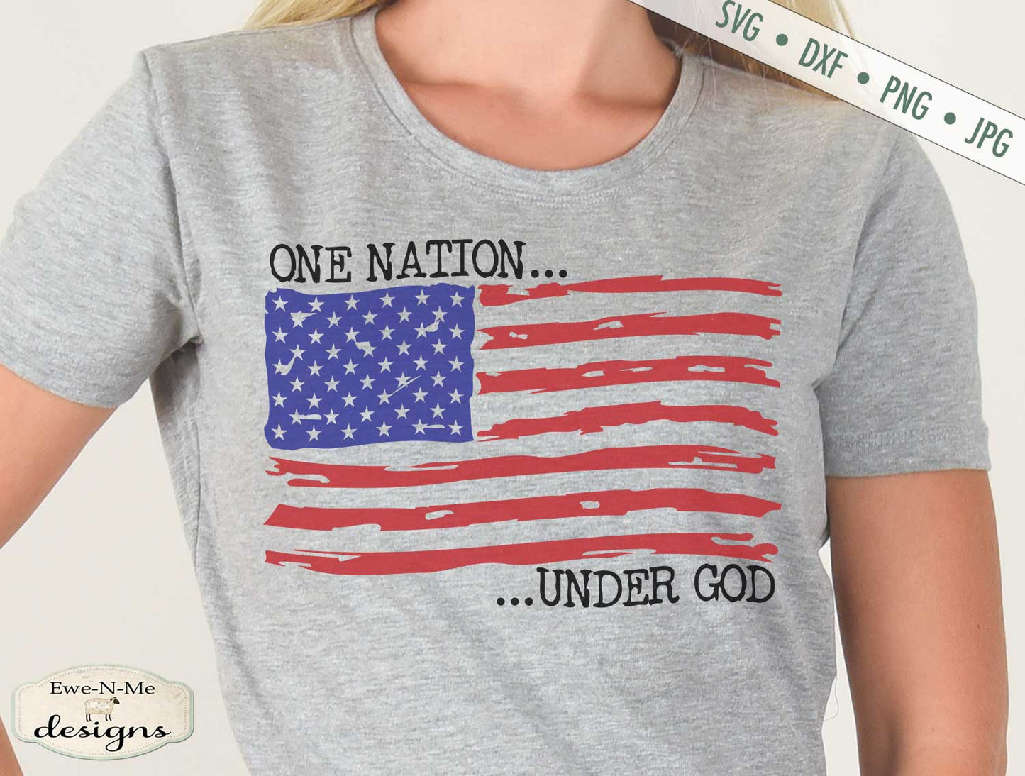 Distressed American Flag - One Nation Under God - SVG