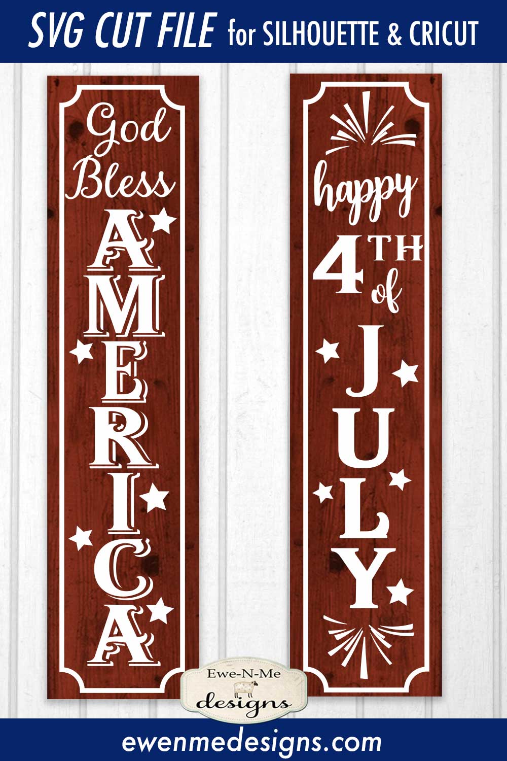 God Bless America -July 4th Vertical  - SVG