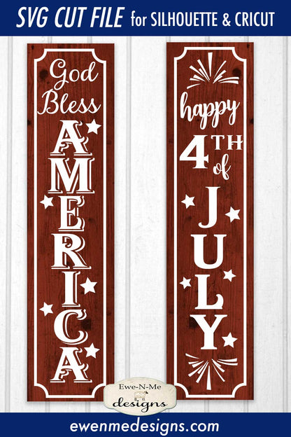 God Bless America -July 4th Vertical  - SVG