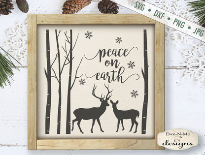Peace on Earth Deer Woods - SVG