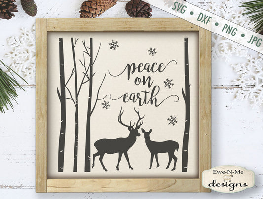 Peace on Earth Deer Woods - SVG