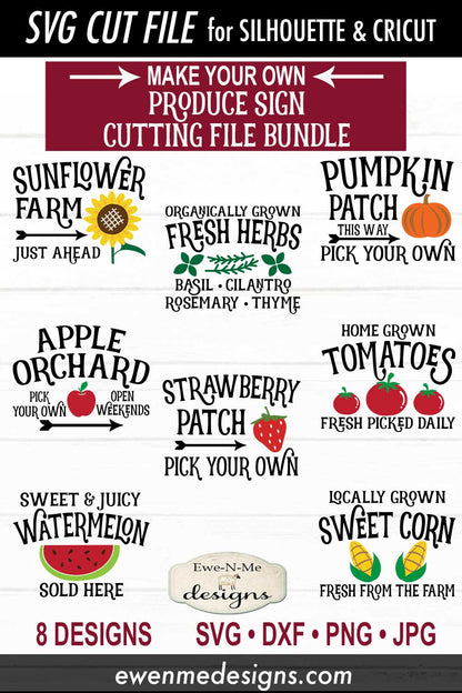 Produce Sign SVG Bundle - Farm