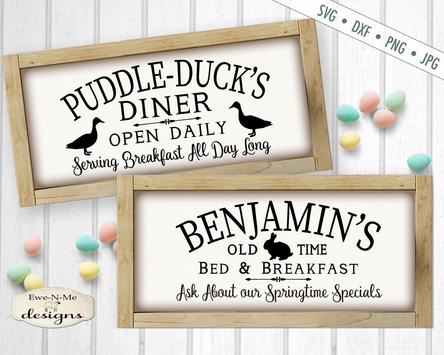 Benjamin's Bed Breakfast, Puddle-Duck's Diner - Easter - SVG