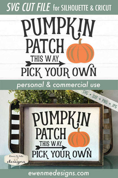 Pumpkin Patch Pick Your Own - Arrow - SVG
