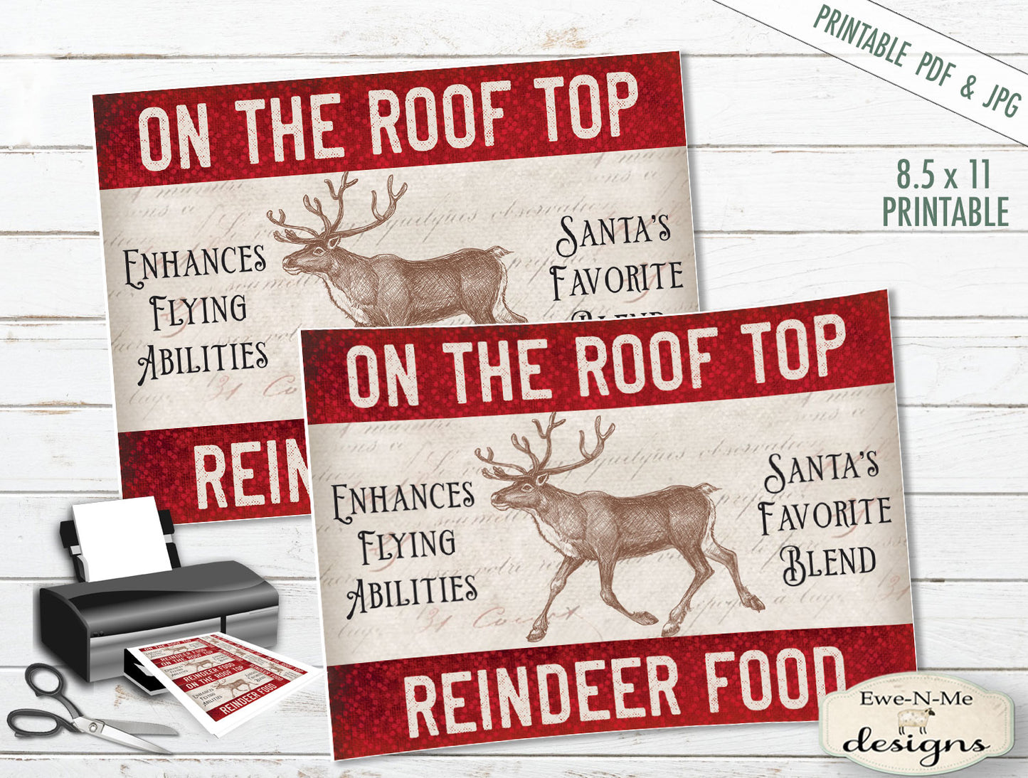 Rooftop Reindeer Food Labels - PRINTABLE