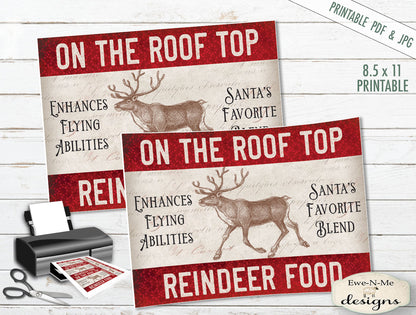 Rooftop Reindeer Food Labels - PRINTABLE