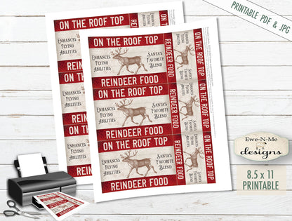 Rooftop Reindeer Food Labels - PRINTABLE