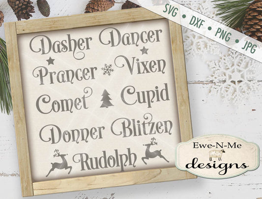 Reindeer Names - SVG