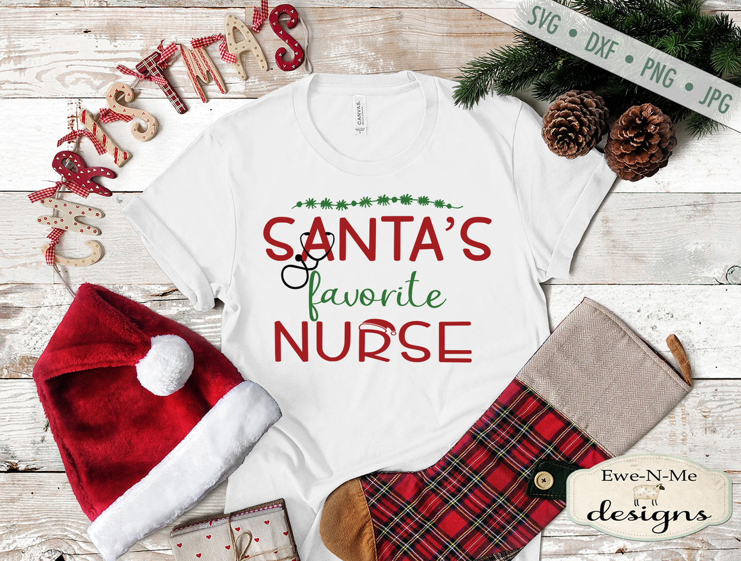 Santas Favorite Nurse - Christmas - SVG