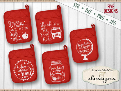 School Themed Pot Holder Bundle - SVG