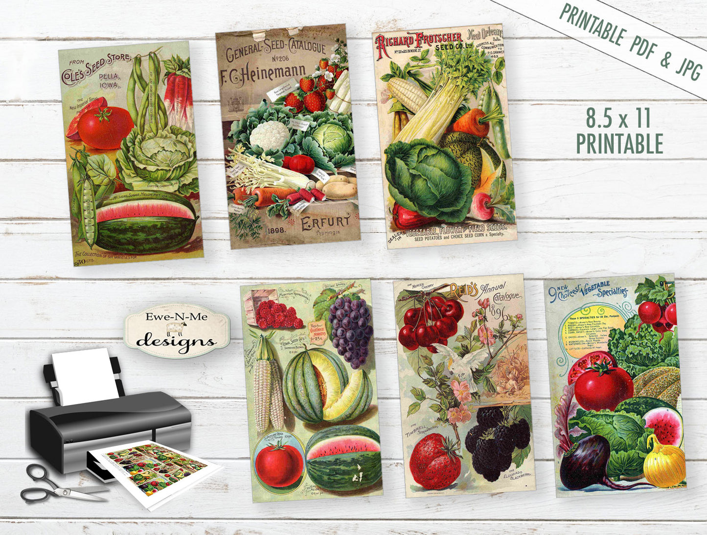 Victorian Seed Pack Collage Sheet  - PRINTABLE