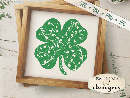 Shamrock with Swirls - SVG