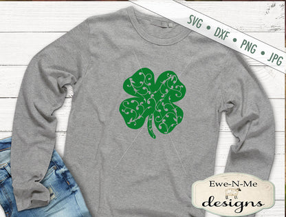 Shamrock with Swirls - SVG