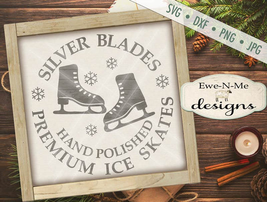Silver Blades Ice Skates - SVG