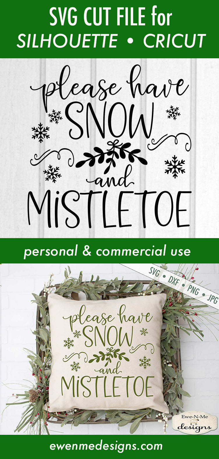 Snow and Mistletoe - Christmas - SVG