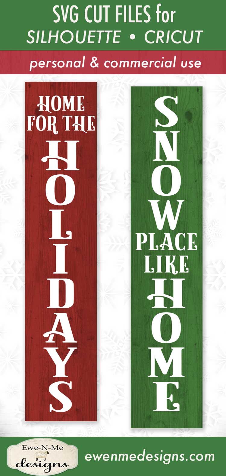 Home For The Holidays - Snow Place Like Home - Vertical - SVG
