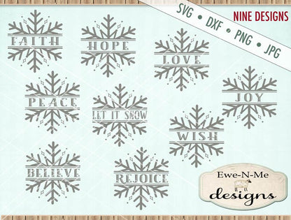 Split Snowflake Bundle Pack - SVG