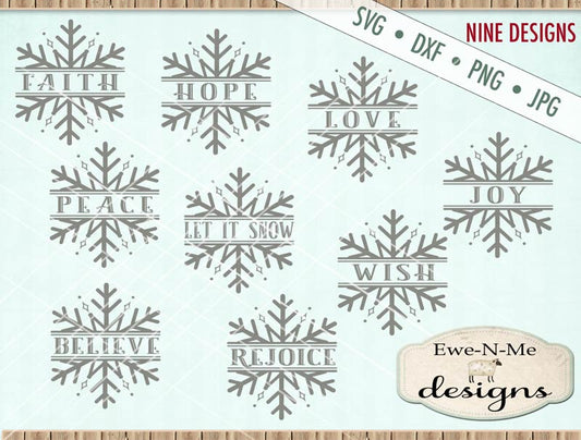 Split Snowflake Bundle Pack - SVG