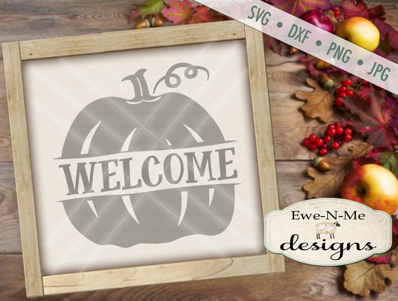 Welcome Split Pumpkin - SVG