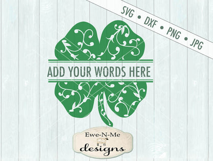 Split Shamrock with Swirls - SVG