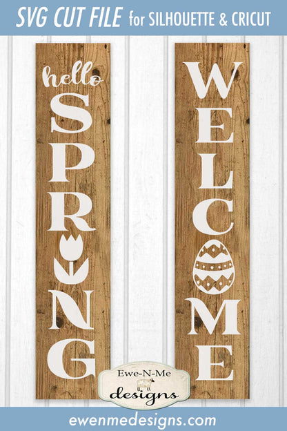 Hello Spring Welcome Easter Vertical - SVG