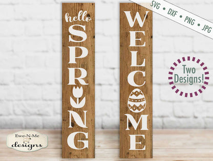 Hello Spring Welcome Easter Vertical - SVG