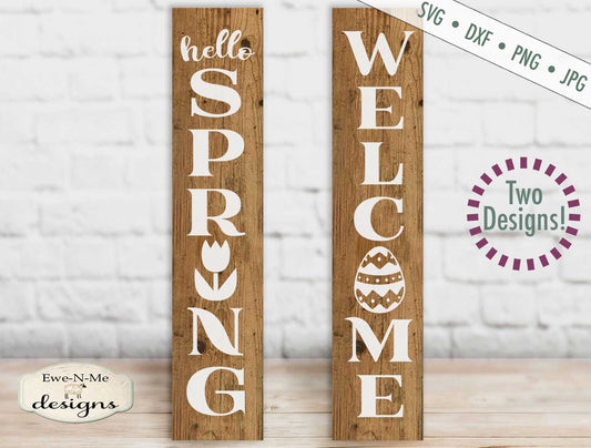 Hello Spring Welcome Easter Vertical - SVG