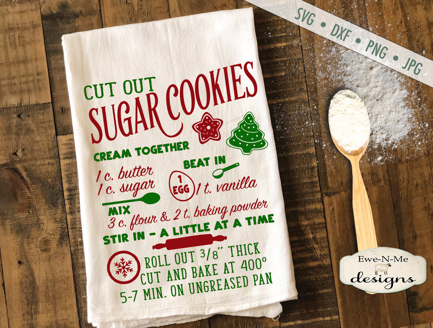 Sugar Cookie Recipe - Kitchen - Christmas - SVG