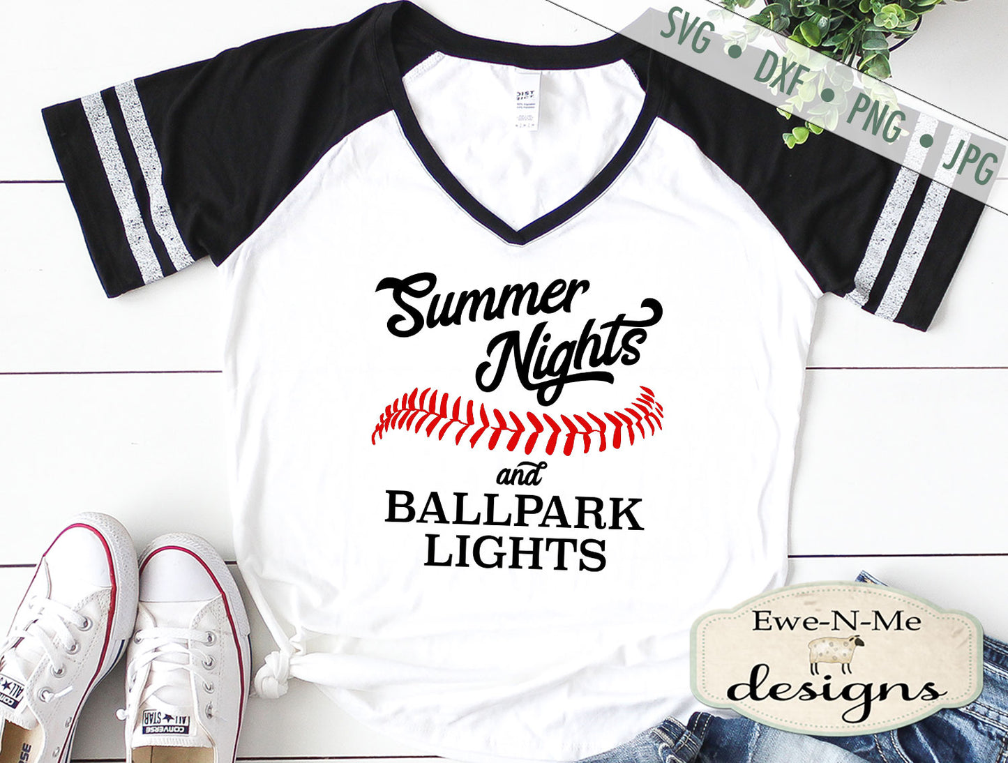 Summer Nights Ballpark Lights - SVG
