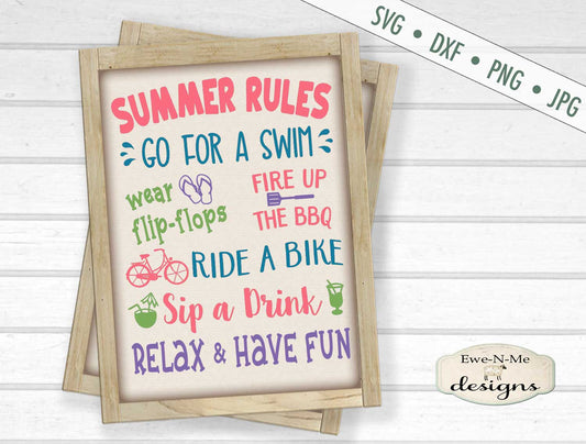 Summer Rules - Summer Sign - SVG