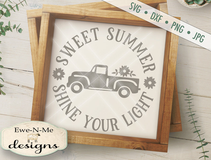 Sweet Summer Truck Round - SVG
